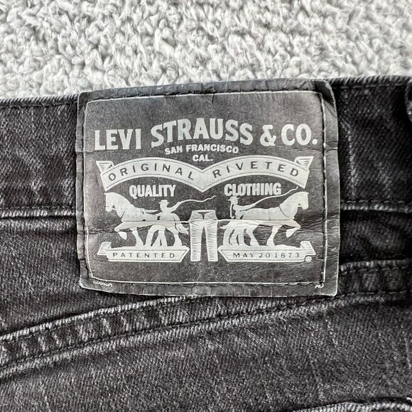 Levi's Black Jeans Mens 36x30 Loose Straight Dark Wash 5 Pocket Levis - Picture 7 of 11